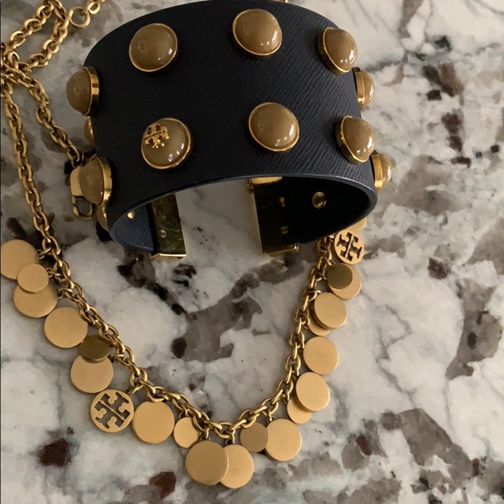 ✨SOLD✨ Tory Burch navy and gold